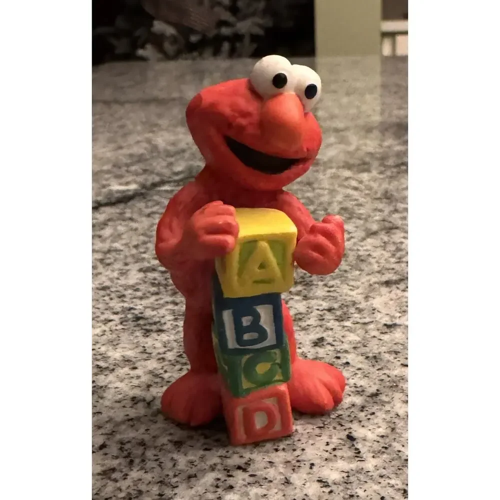 VINTAGE 1993 Sesame Street/Enesco BIG BIRD & ELMO Ceramic Figures/Figurines-READ